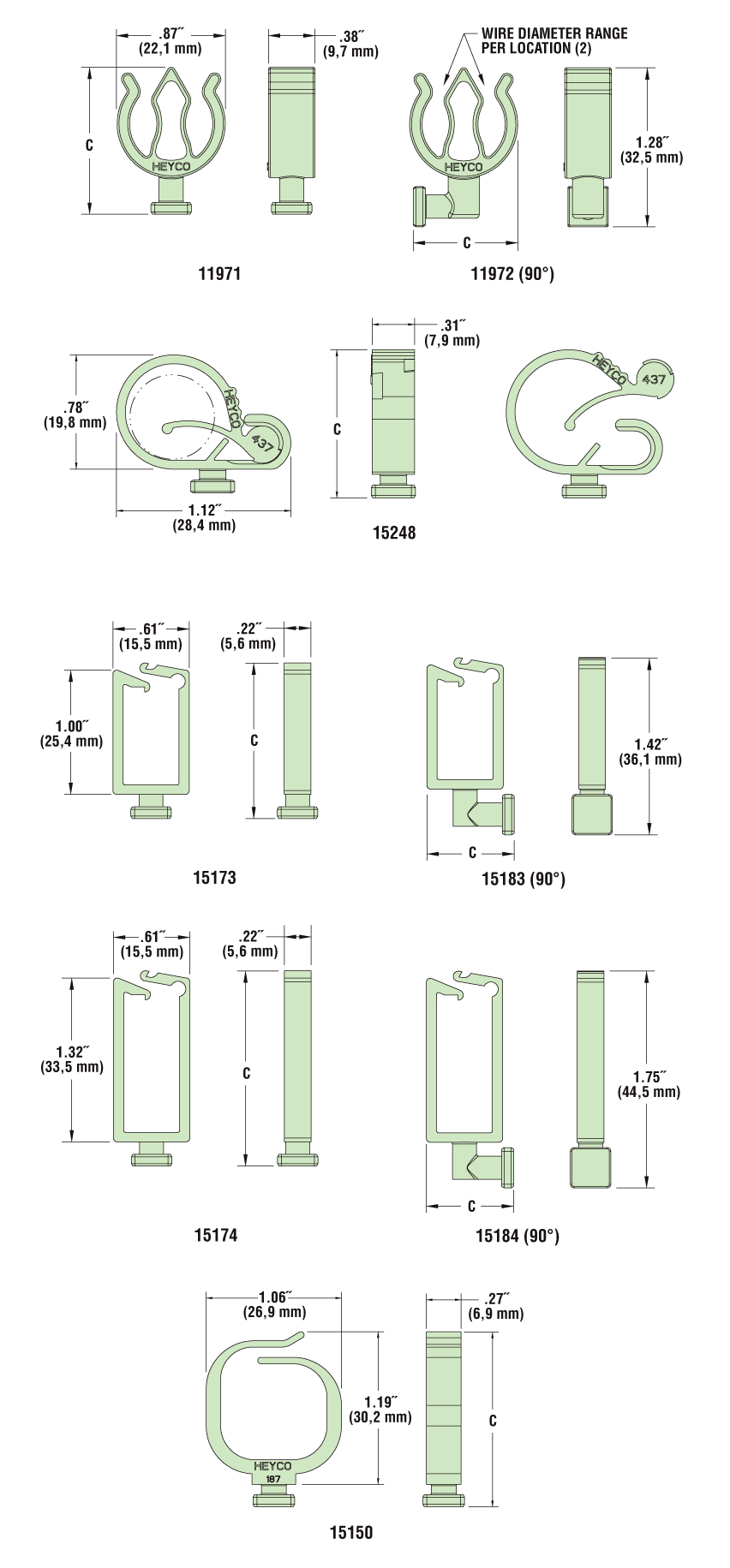 Heyco® Modular Wire Routing Devices Diagram